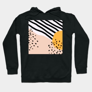 light pink & yellow abstract shapes and stripes design Hoodie